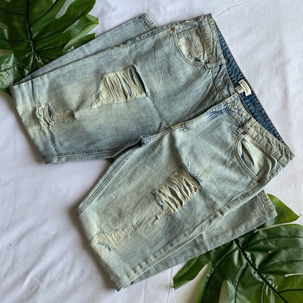 Forever 21 Premium Destructed Boyfriend Jeans